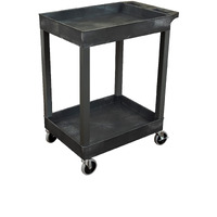 24 X 18 Plastic Utility Tub Cart - Two Shelf-Black