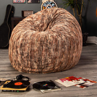 Jaxx 6 Foot Cocoon - Large Bean Bag Chair For Adults  Premium Luxe Faux Fur - Red Fox