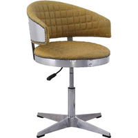 Acme Brancaster Adjustable Chair In Turmeric Top Grain Leather And Chrome