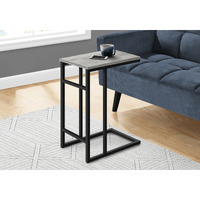 Accent Table  C-Shaped  End  Side  Snack  Living Room  Bedroom  Metal  Laminate  Grey  Black  Contemporary  Modern