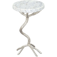 Joel Side Table White And Silver