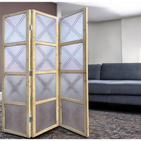 Homeroots 63 X 2 X 84 Silver Wood 3 Panel Screen Room Divider