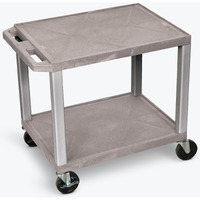 26"&quotH Av Cart - Two Shelves - Nickel Legs