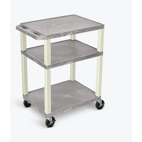 34""H Av Cart - Three Shelves - Putty Legs