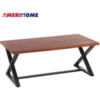 Amerihome Acacia Cross Leg Coffee Table