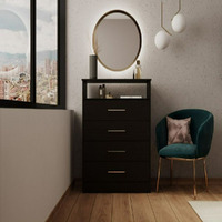 Dresser Atlanta Four Drawers  Black Wengue Finish(D0102Hge1Tg)