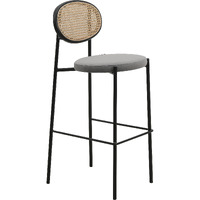 Leisuremod Euston Modern Wicker Bar Stool With Black Steel Frame