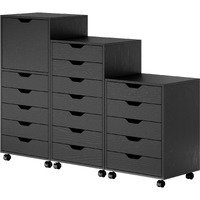 Halifax 3-Pc Multi-Drawer Storage Cabinet Set  Black