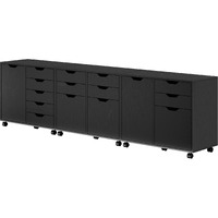 Halifax 3-Pc Cabinet Set With File Drawer  Black