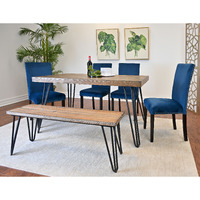 Ashzo 6-Piece Dining Set  Hairpin Dining Table With 4 Chairs And Bench  3 Color Options