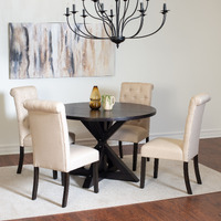 Nylander 5-Piece Dining Set  Cross-Buck Dining Table With 4 Stylish Chairs