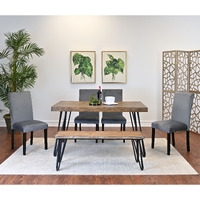 Ashzo 6-Piece Dining Set  Hairpin Dining Table With 4 Chairs And Bench  3 Color Options