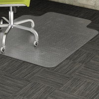 Lorell Low-Pile Carpet Chairmat - Carpeted Floor - 48"" Length X 36"" Width X 0.11"" Thickness - Lip Size 10"" Length X 19"" Width - Vinyl - Clear