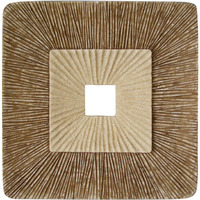 1 X 19 X 19 Brown Concave Square Double Layer Ribbed  Wall Plaque