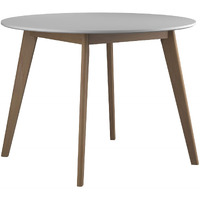 Breckenridge Round Dining Table Matte White And Natural Oak