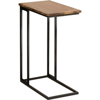 Rudy Snack Table With Power Outlet Gunmetal And Antique Brown