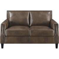 Leaton Upholstered Recessed Arms Loveseat Brown Sugar