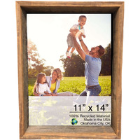 11X14 Rustic Weathered Grey Box Picture Frame With Hanger