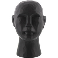 11"" Matte Black Ceramic  Bust Decorative Sculpture