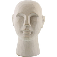 11"" Matte White Ceramic Bust Decorative Sculpture