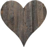 12"" Farmhouse Gray Wooden Heart