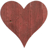 12"" Farmhouse Red Wooden Heart