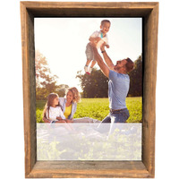 10"" X 10"" Rustic Farmhouse Dark Gray Wood Shadow Box