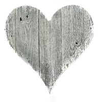 12"" Farmhouse White Wash Wooden Heart