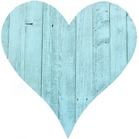 12"" Farmhouse Turquoise Large Wooden Heart