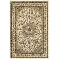 1' X 3' Ivory Beige Machine Woven Oriental Indoor Area Rug