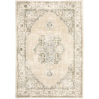 10'X14' Beige And Ivory Center Jewel Area Rug