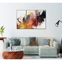 Whiteline Modern Living Luz 3-Piece 48""X24"" (Each) Canvas Wall Art  Black Ps Frame