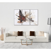 Whiteline Modern Living Freya 3-Piece 48""X24"" (Each) Canvas Wall Art  Black Ps Frame