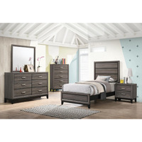 Watson 5-Piece Twin Panel Bedroom Set Grey Oak