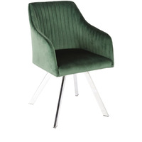 Arika Channeled Back Swivel Dining Chair Green