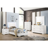 Felicity 4-Piece Twin Bedroom Set With Led Headboard Glossy White