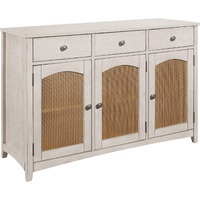 Kirby 3-Drawer Rectangular Server With Adjustable Shelves Natural And Rustic Off White