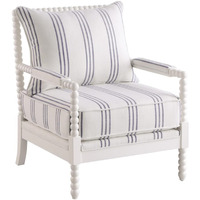 Blanchett Upholstered Accent Chair With Spindle Accent White And Navy