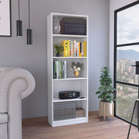 Depot E-Shop Vinton 4-Tier Bookcase With Modern Storage For Books And Decor  White