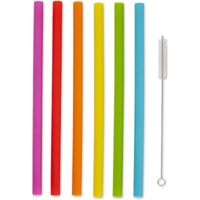 Rsvp 10In Silicone Smoothie Straw Set Of 6