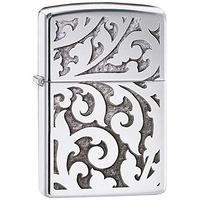 Zippo Filigree Design High Polish Chrome Pocket Lighter  One Size