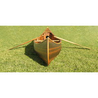 26.25"" X 118.5"" X 16""  Matte Finish Wooden Canoe With Ribs Curved Bow