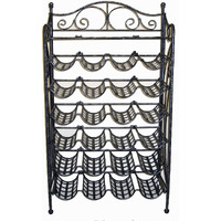 International caravan 3462-ANT-BK Iron 24-Bottle Wine Rack  Antique Black