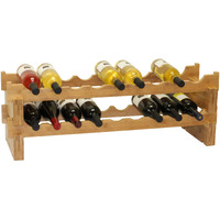 Oceanstar 18-Bottle Stackable Bamboo Wine Rack