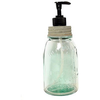 Midget Pint Mason Jar Soap Dispenser - Barn Roof Lid