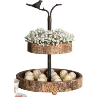 Bird and Birch Two Tiered Tray