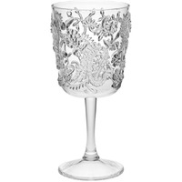 Designer Acrylic Paisley clear Wine glasses Set of 4 (13oz), Premium Quality Unbreakable Stemmed Acrylic Wine glasses for All Purpose Red or White Wine(D0102H5L718)