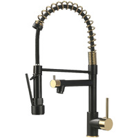 New Single Handle kitchen faucet with pull-down kitchen faucet  Black+gold(D0102H5Q358)