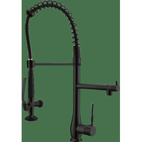 Single Handle Standard Pull Down Kitchen Faucet  Spray in Black(D0102H5Q3XJ)