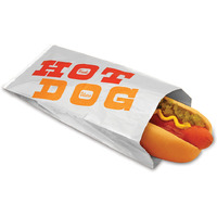 Bagcraft BGC 300455 3.5 x 1.5 x 8.5 in. Foil Hot Dog Bags  White Hot Dog - 1000 per Case